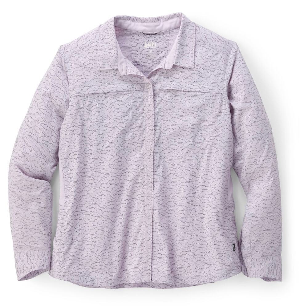 REI Co-op Sahara Pattern Long Sleeve Shirt Trail Travel Women's Small White